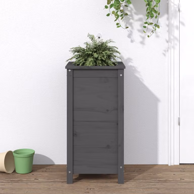 Fioriera da giardino vidaXL in legno di pino grigio L/P/H: 40 x 40 x 78 cm