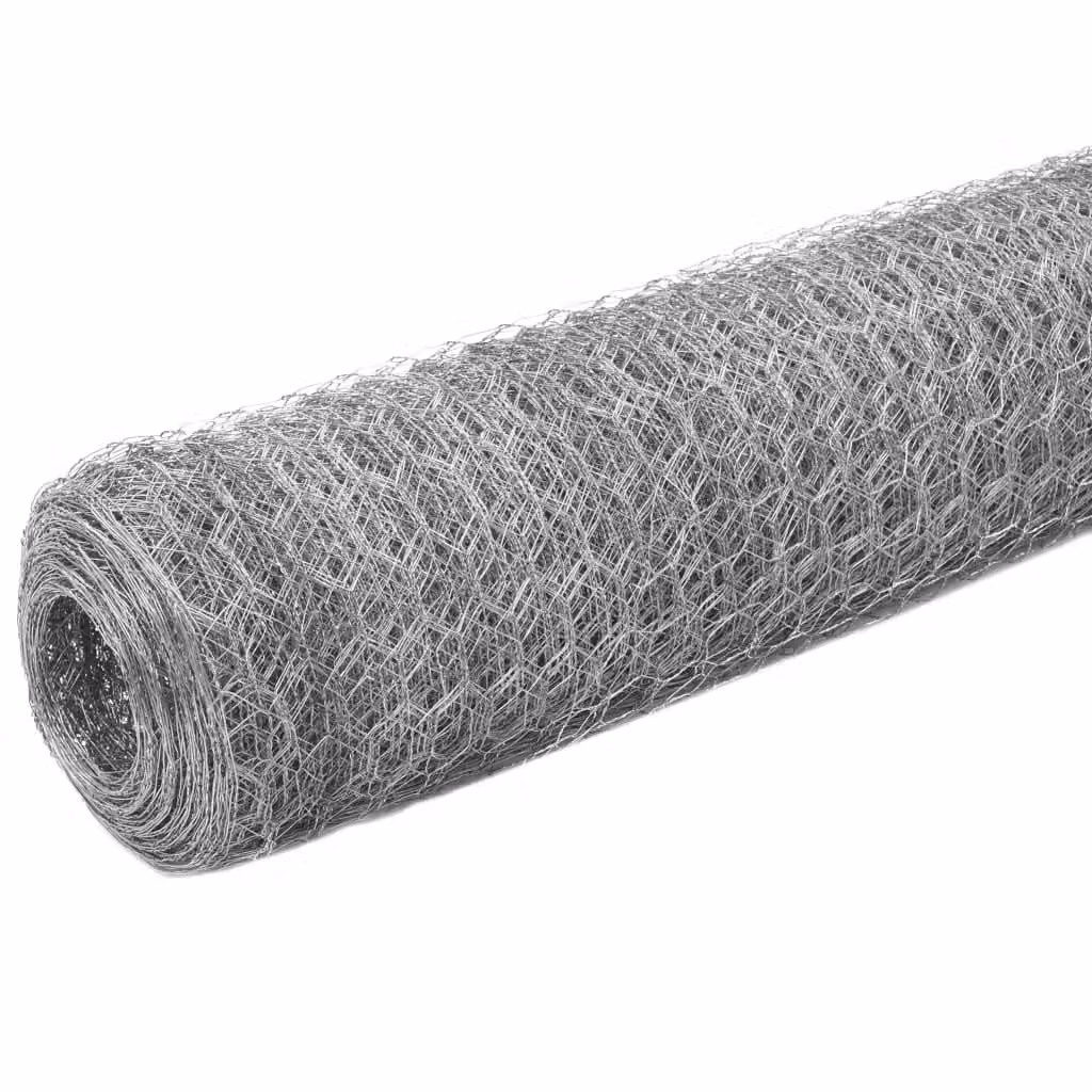 vidaXL Recinzione in filo d'acciaio zincato 25x1,5 m Argento