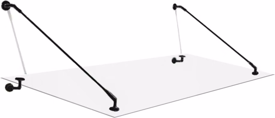 Glaszentrum Hagen - 180x90 cm Schizzo di vetro trasparente - Trasparente con supporto nero. supporto nero