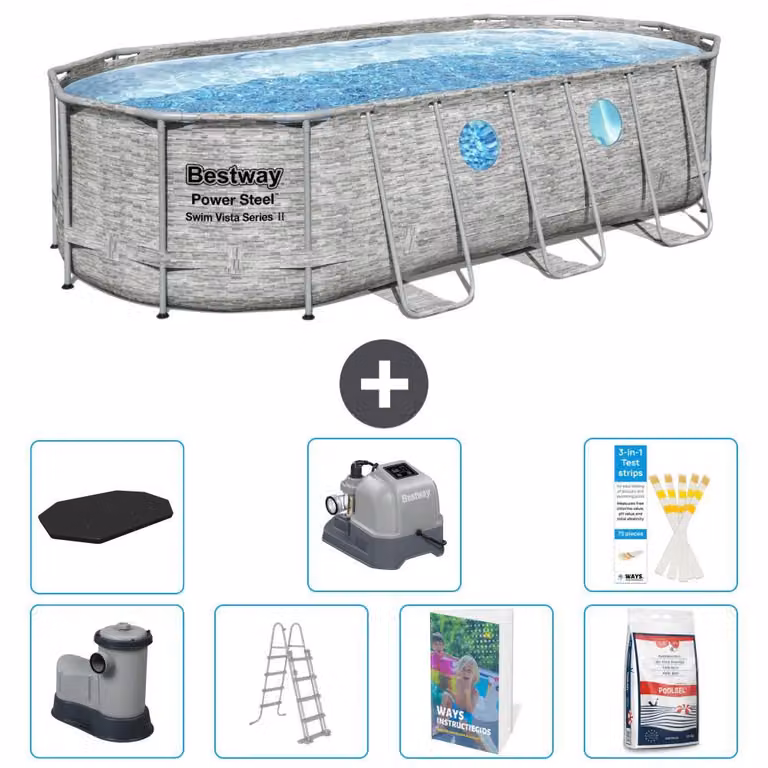 Bestway Power Steel, piscina ovale - 549x274x122 cm - composta da 6 parti, modello S649