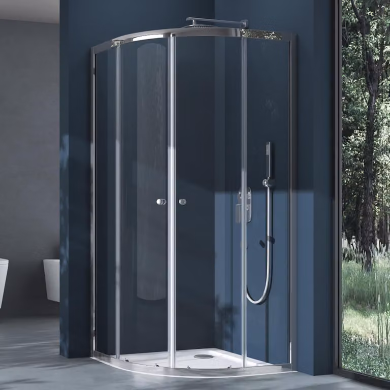 doporro Box Doccia 100x100x190cm con Piatto DocciaCabina Doccia con 2 Porte Scorrevoli Vetro di Sicurezza ESG Vetro Trasparente Incluso Rivestimento Ravenna32K