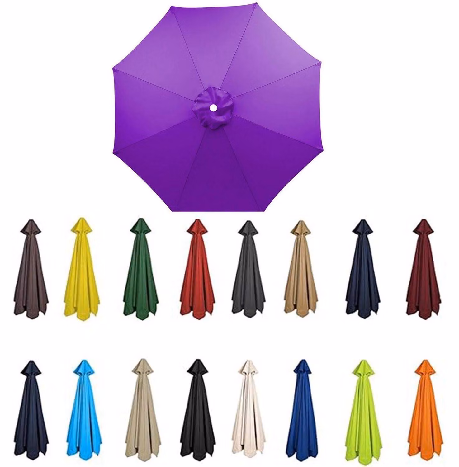Copertura di ricambio per ombrellone, 3,5m-2m, 6/8 stecche, colore lilla, protezione UV 50