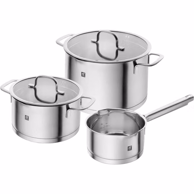 Set di 3 pentole Zwilling per induzione in acciaio inox - Linea TrueFlow