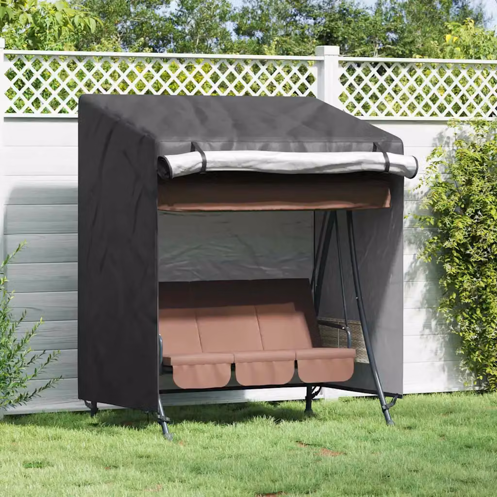Copertura per dondolo da esterno vidaXL in poliestere, disponibile in nero o grigio, L 135 x P 100 x H 165 cm