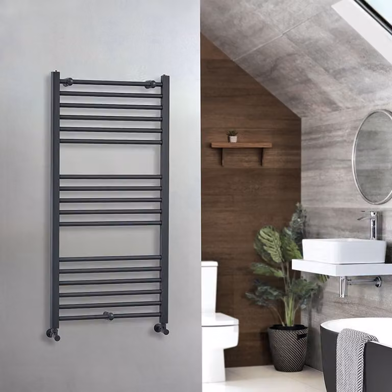 Scaldasalviette di Design Antracite - Termoarredo Bagno Piatto - 1200 x 600mm - 550W - Artle