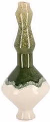 Porta candela DARUMA Bizzotto in ceramica verde e bianco L: 13,5 cm, H: 33 cm