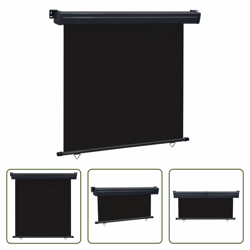 The Living Store Tenda laterale per balcone 165x250 cm Nero