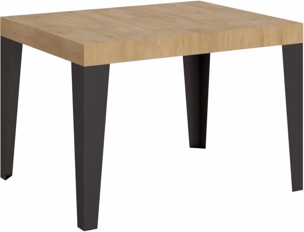 Tavolo allungabile Flaris Bs Com in quercia natura con telaio antracite L/P/H: 120 x 80 x 77 cm (estendibile fino a 204 cm)