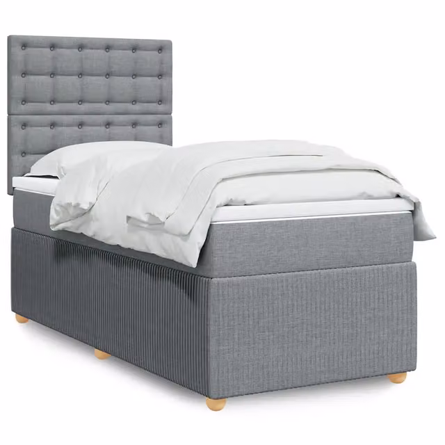 Giroletto a Molle con Materasso Grigio Chiaro 90x190 cm Tessuto 3294225