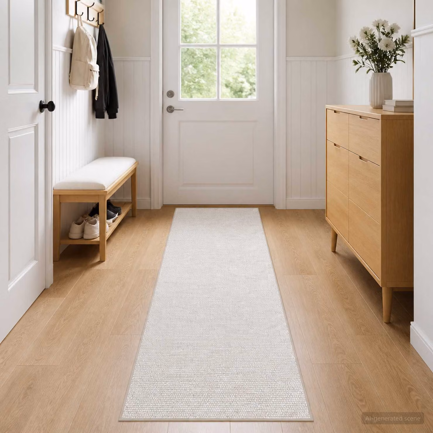 vidaXL Tappeto Crema 80 x 300 cm 100% Poliestere 3 mm Lavabile