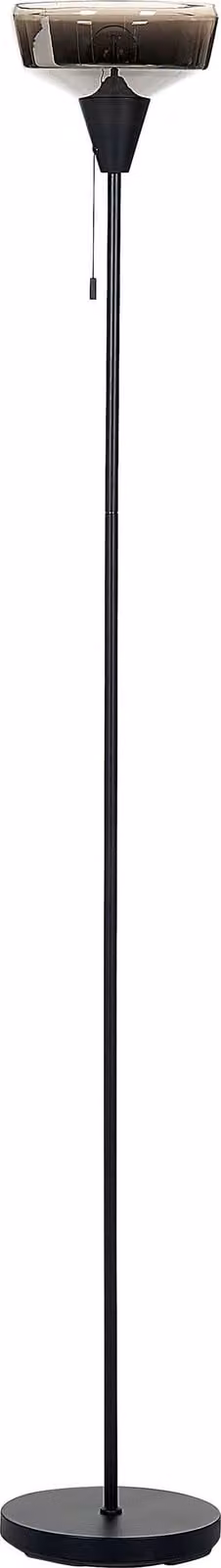 BELIANI Lampada da terra in metallo nero e argento con paralume in vetro fumé 175 cm interruttore luce per camera da letto moderna soggiorno