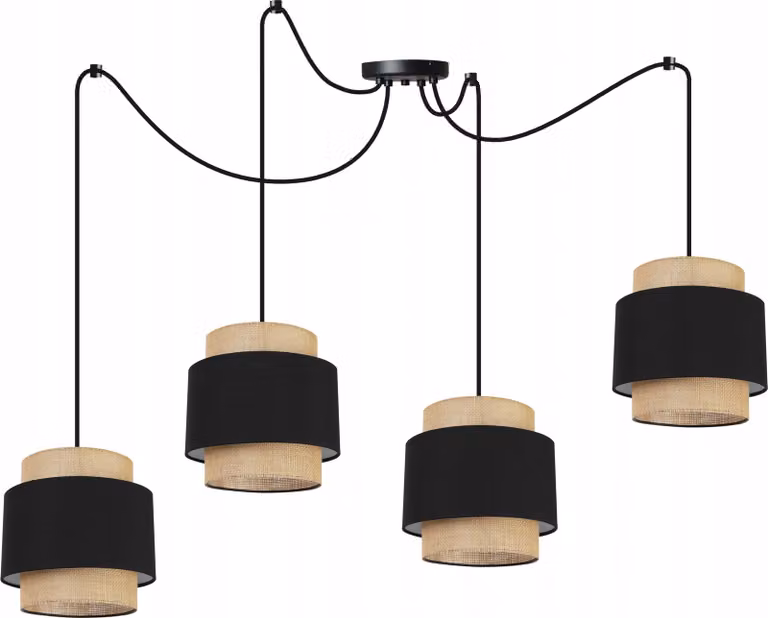 Lampada a sospensione, lampadario da soffitto, paralume, Boho Juta