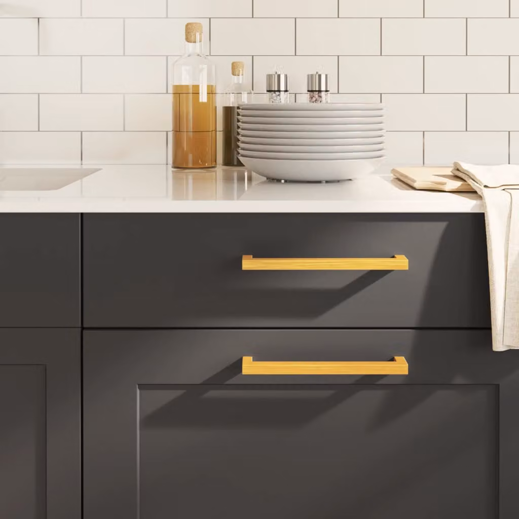 Set di 10 maniglie per mobili a barra vidaXL in acciaio inox color oro lucido