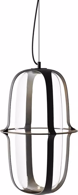 Lampada a sospensione KDLN Kooi con LED dimmabile in vetro e alluminio, luce bianca calda, trasparente, bianca o nera