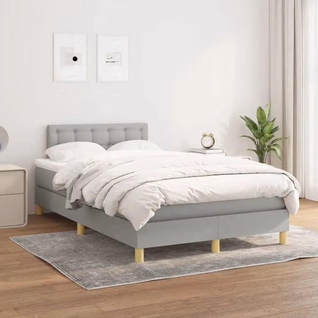 Letto Ibrido con Giroletto a Molle e Materasso vidaXL, Grigio e Bianco, L/P/H: 120 x 200 x 88 cm – 1