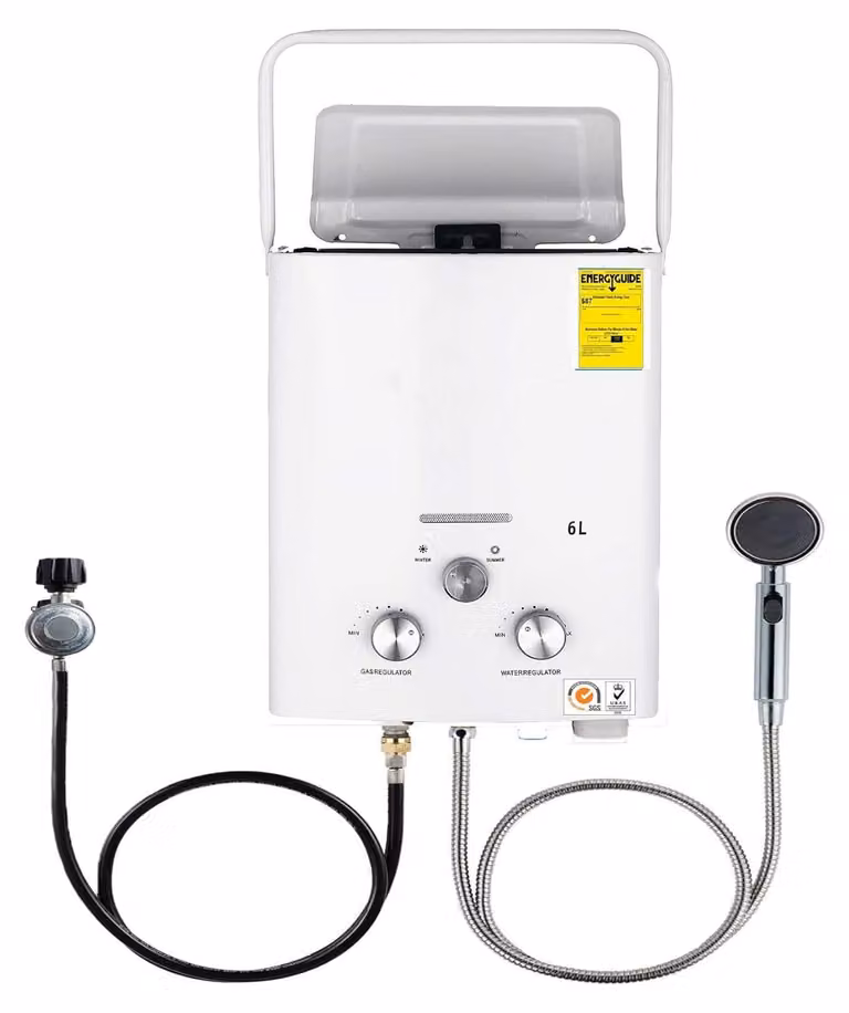 Geiser - Bianco - 6 litri/minuto, GPL, compatto