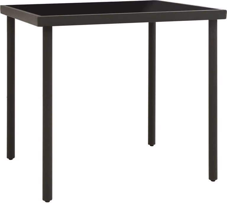 Tavolo da Pranzo per Esterni Antracite 80x80x72cm Vetro Acciaio