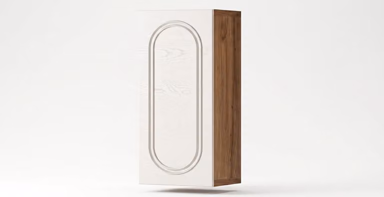 Mobiletto a parete moderno, colore beige, comodo e pratico, ideale per il soggiorno, design nuovo