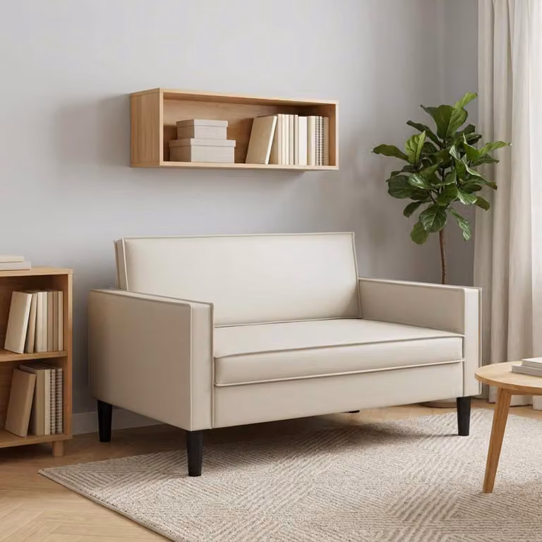 Poltrona relax XXL vidaXL in similpelle bianco e beige con braccioli e imbottitura in schiuma
