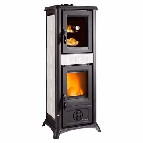Stufa a legna Nordica Gemma Forno 16 Ceramica White 7,3kW – 2