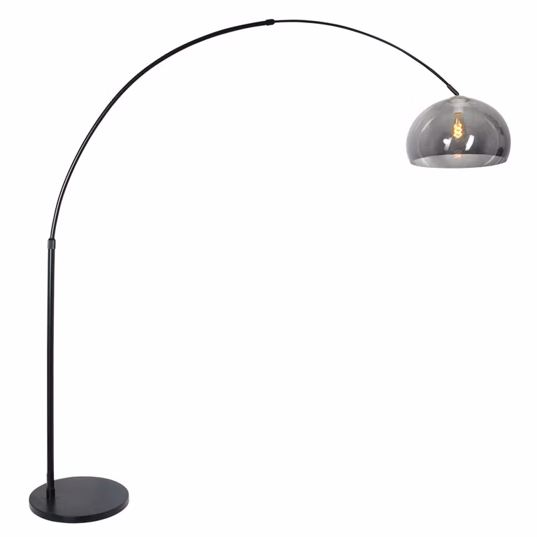 Lampada da terra - nero - Sparkled Light - plastica metallo - lampada ad arco - E27 - 9878ZW - Steinhauer
