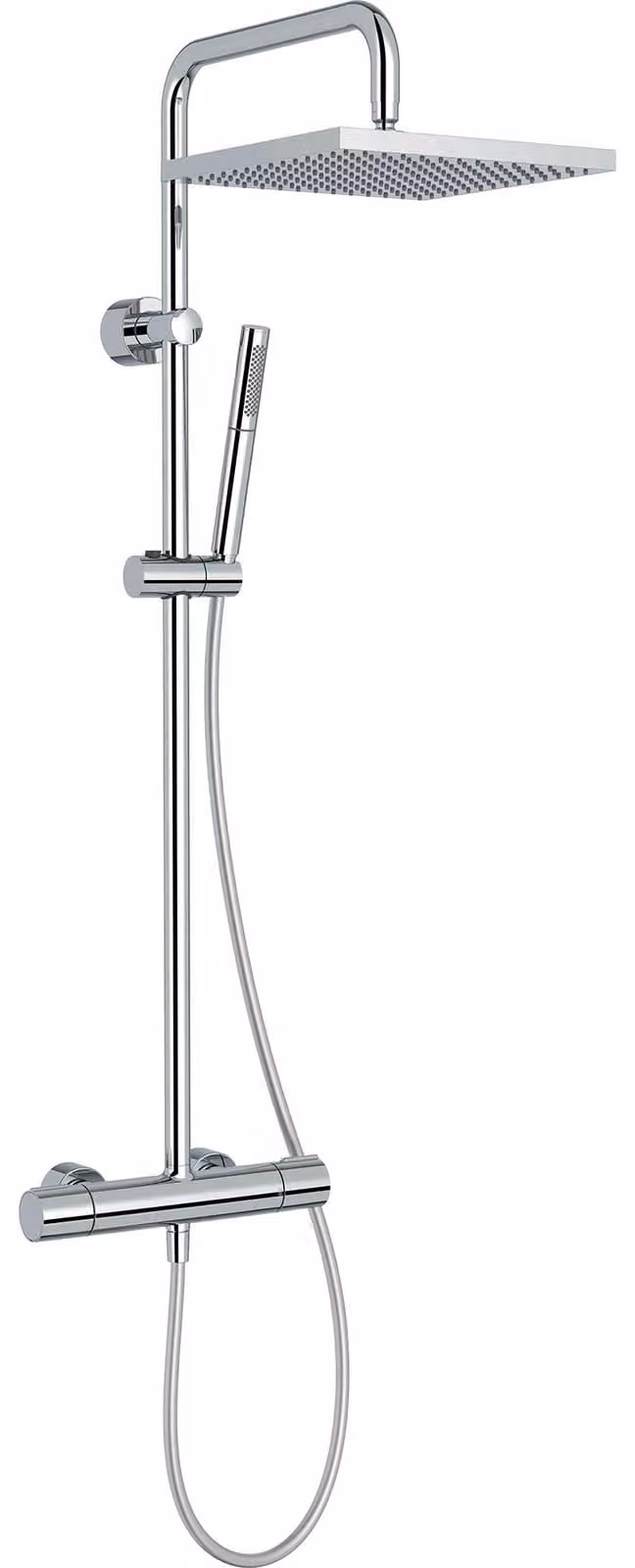 Colonna doccia termostatica, soffione da 28 cm, cromata, rettangolare