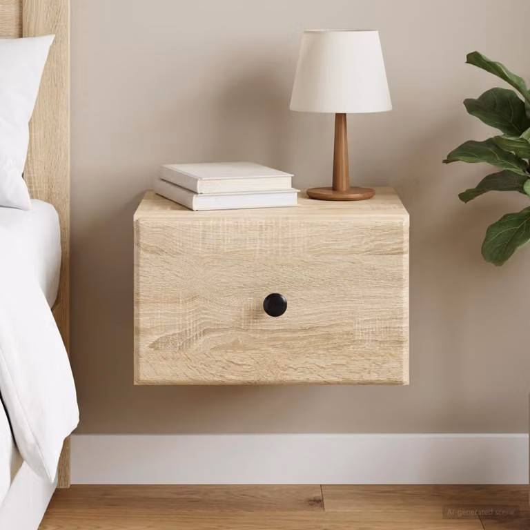vidaXL Mobiletto da notte sospeso Rovere Sonoma marrone L: 34,5 cm, P: 33 cm, H: 20 cm