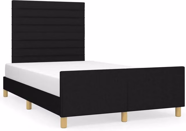 Letto matrimoniale | Letto per adulti | Giroletto senza Materasso Nero 120x190 cm in Tessuto