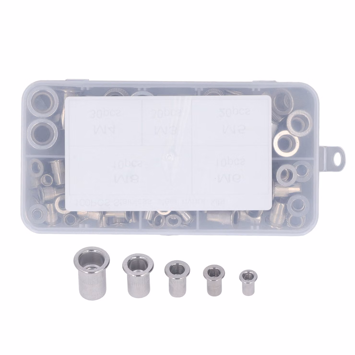 100Pcs Rivetto dado piatto testa rotonda zigrinata M3 M4 M5 M6 M8 in lega di alluminio di fissaggio per il veicolo