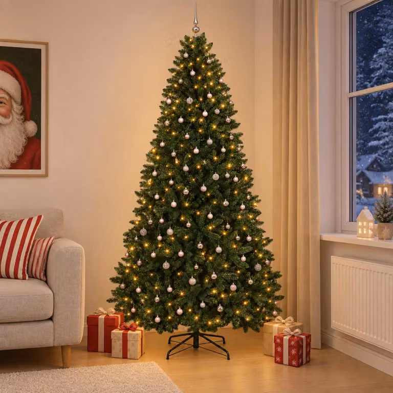 vidaXL Albero di Natale artificiale verde scuro con palline 300 cm
