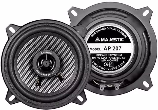 Altoparlanti per auto Majestic AP 207 neri da 130 mm e 120 W