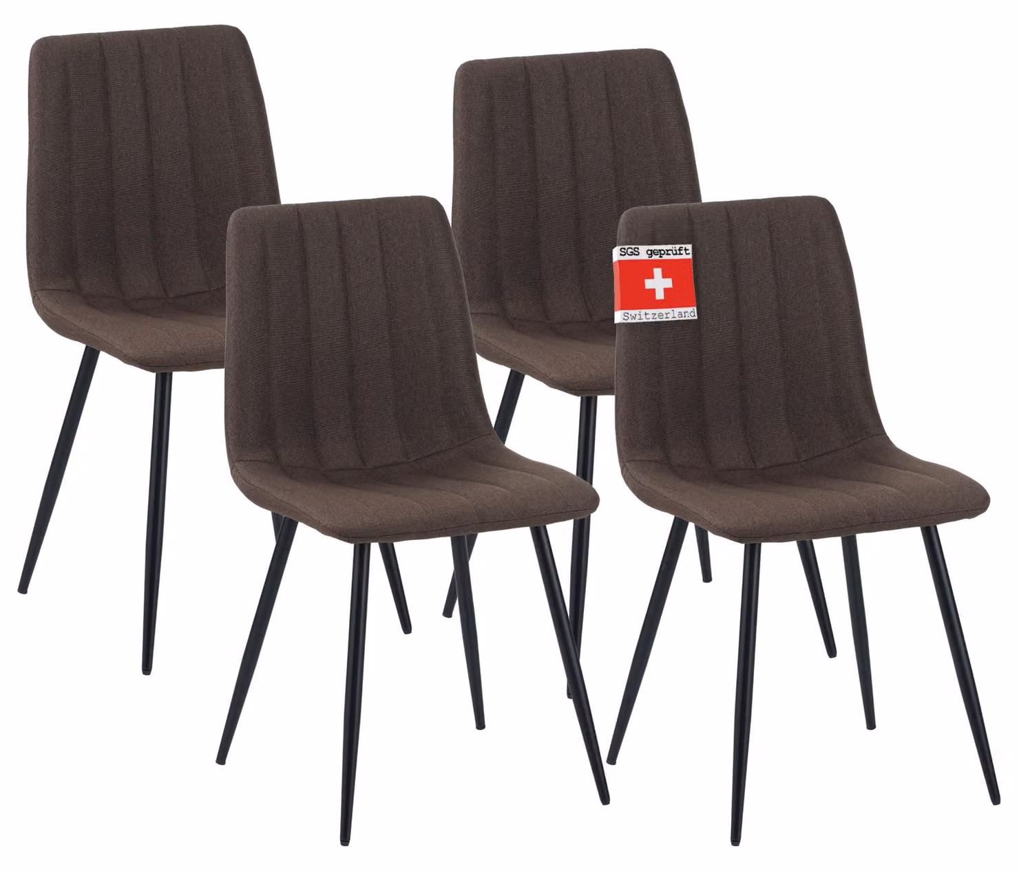 Set di 4 sedie per sala da pranzo Albatros GARDA marrone - Comoda sedia imbottita per un design moderno ed elegante al tavolo da pranzo - Sedia da cucina o da sala da pranzo con elevata capacità di carico fino a 110kg