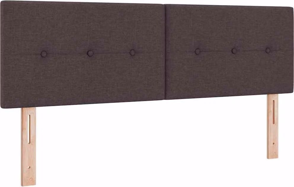 Testiera regolabile in altezza Marrone Scuro 144 cm Tessuto