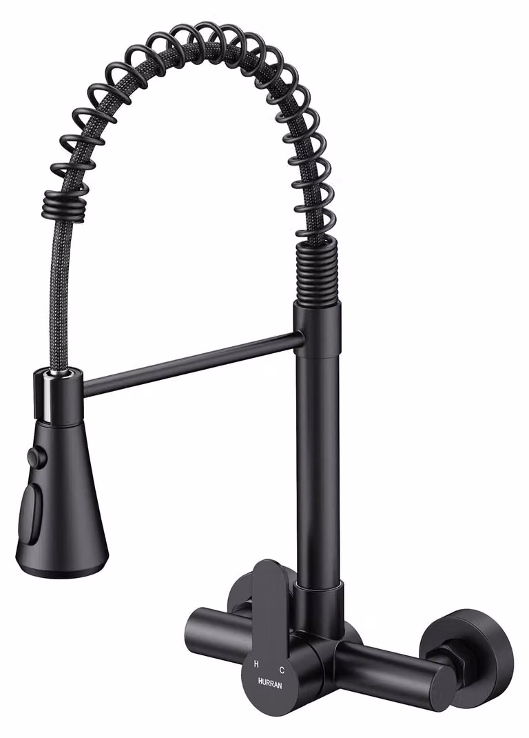 Miscelatore per lavello da cucina, girevole a 360°, in acciaio inossidabile, finitura nero opaco, versatile per diverse esigenze