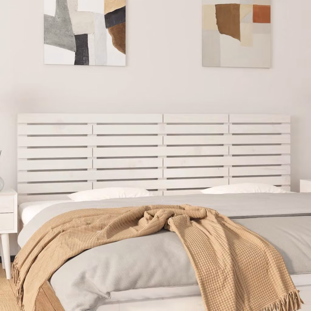 Testiera da parete vidaXL in legno massello di pino bianco L: 166 cm, P: 3 cm, H: 63 cm