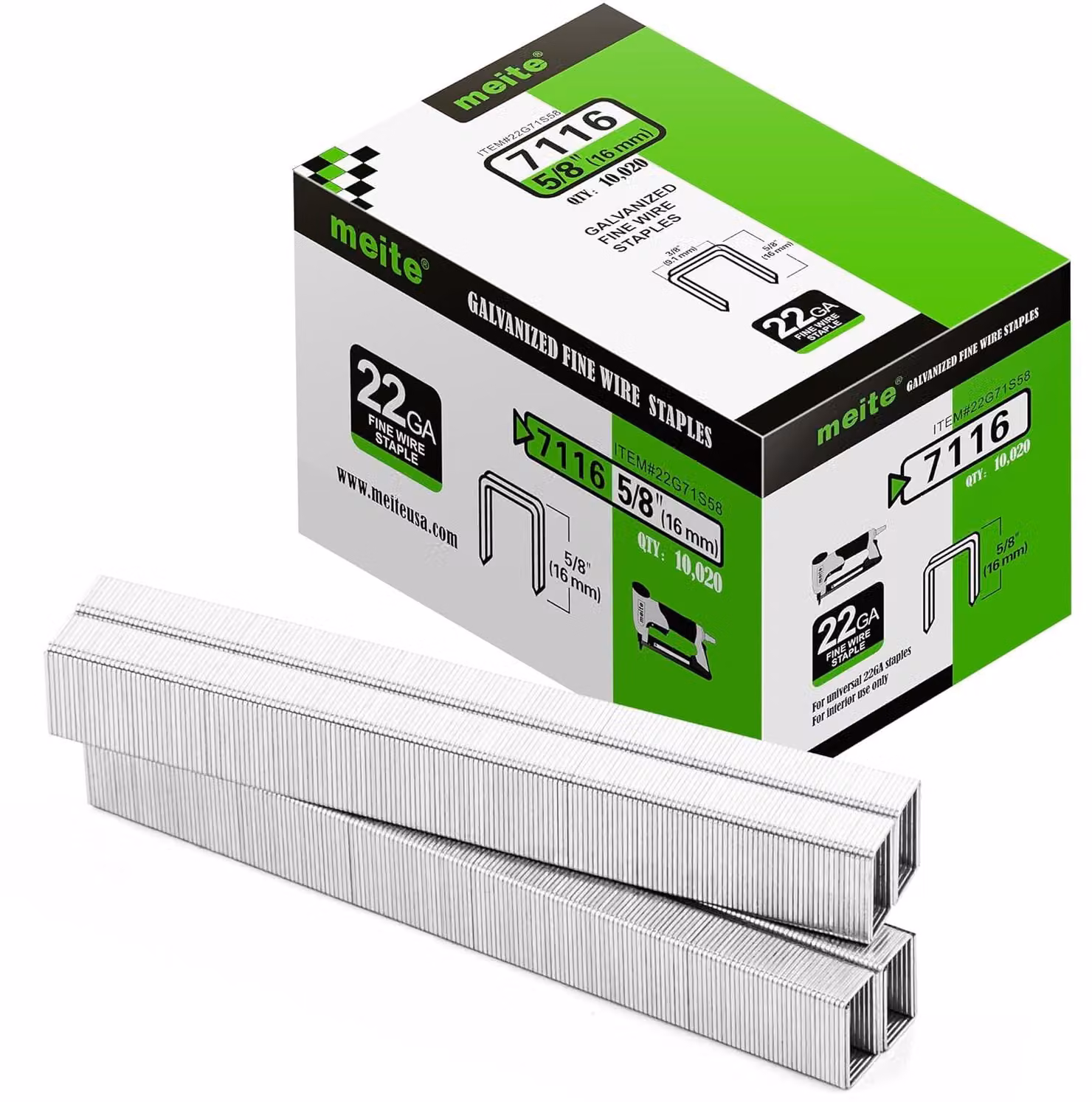 Graffette per mobili, tipo 71, 16 mm, 10.000 pezzi, zincate, per legno e moquette