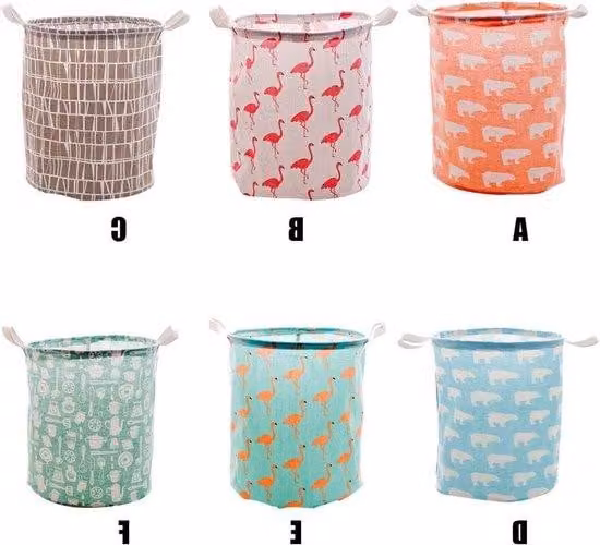 Contenitore per biancheria - Contenitore per abbigliamento - Cesto per biancheria sporca - Rivestimento impermeabile - 35x40 cm - Orso polare rosa