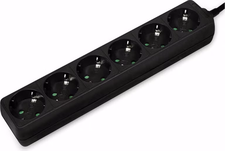 LogiLink LPS238B Presa di corrente LogiLink, 6 vie, senza interruttore, nera