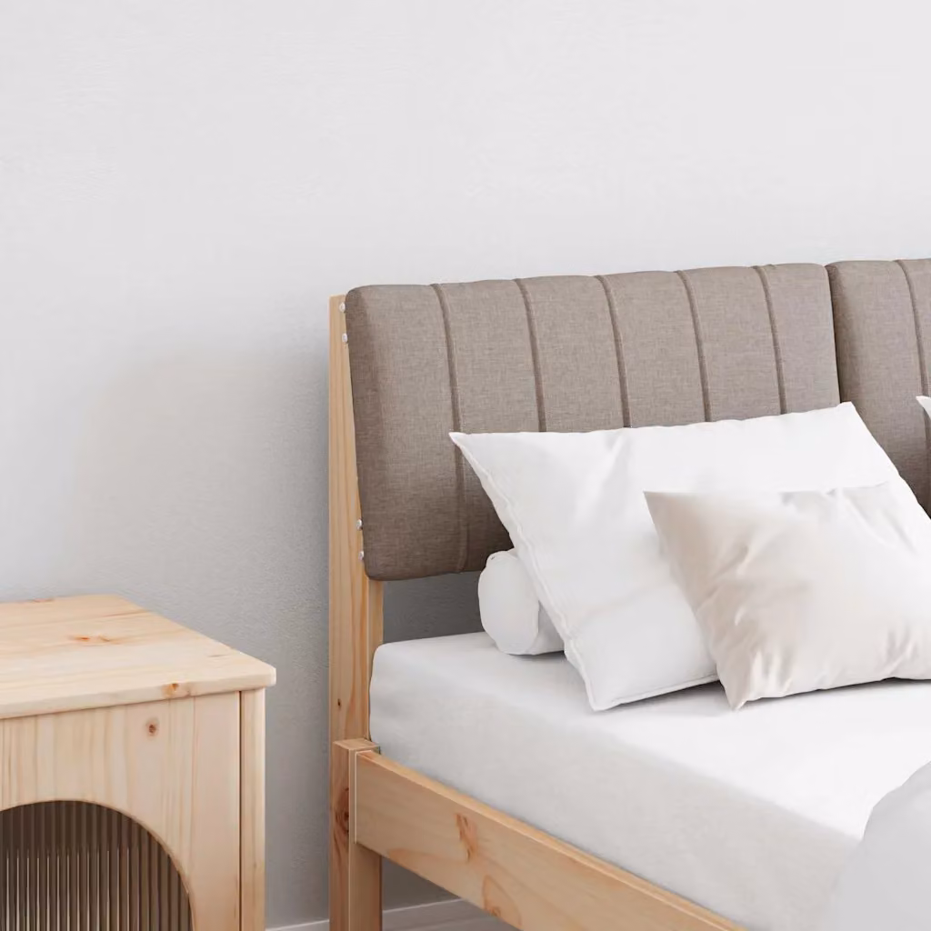Testiera imbottita Talpa vidaXL in pino massello beige, Larghezza: 120 cm
