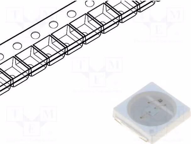 1 LED, 18,1÷20 lm, 3x3x0,55 mm, SMD, rosso, 3030, 120°, 1,8÷2,6 V, 150 mA, PJ2N-FFRE, diodi LED