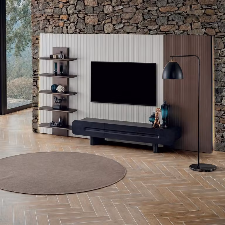Mobile TV a basso design nero, moderno ed elegante