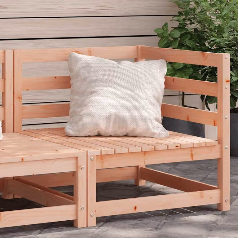 Divano Angolare da Giardino vidaXL in Legno Massello Douglas Marrone e Beige L: 70 cm, P: 70 cm, H: 67 cm