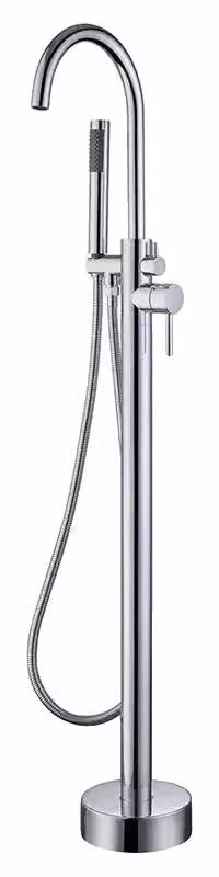Miscelatore per vasca da bagno freestanding, monocomando, con controllo dell'acqua calda e fredda, finitura cromata