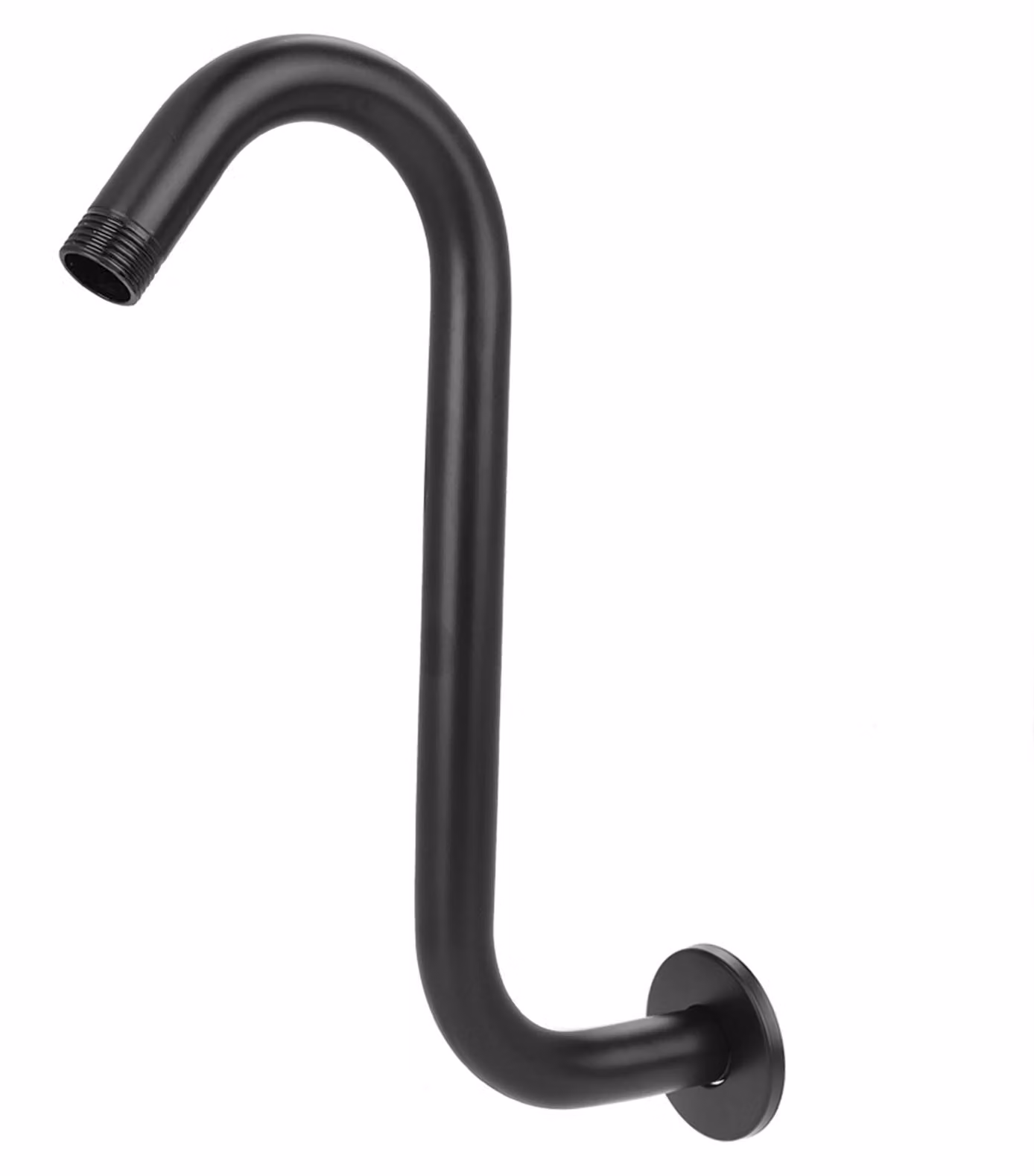 Braccio estensibile per doccia in acciaio inossidabile 201, curvo a "S", da 8 pollici, con filettatura G1/2 pollici, accessorio per bagno, colore nero