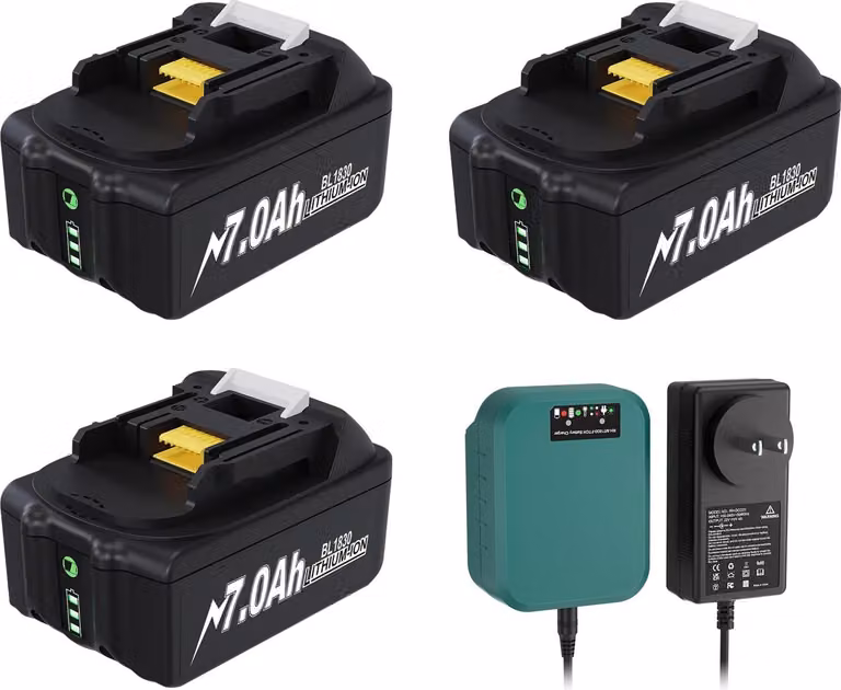 Batteria ricaricabile per Makita 18V BL1830/BL1860, batteria di ricambio 7000 mAh Li-Ion 18650, compatibile con LXT400, colore verde militare