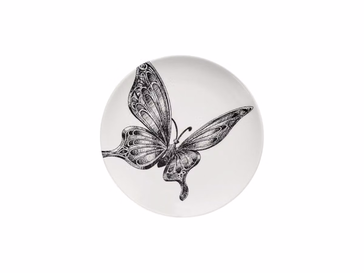 Unity Butterfly Piatto Pane Bianco-Nero