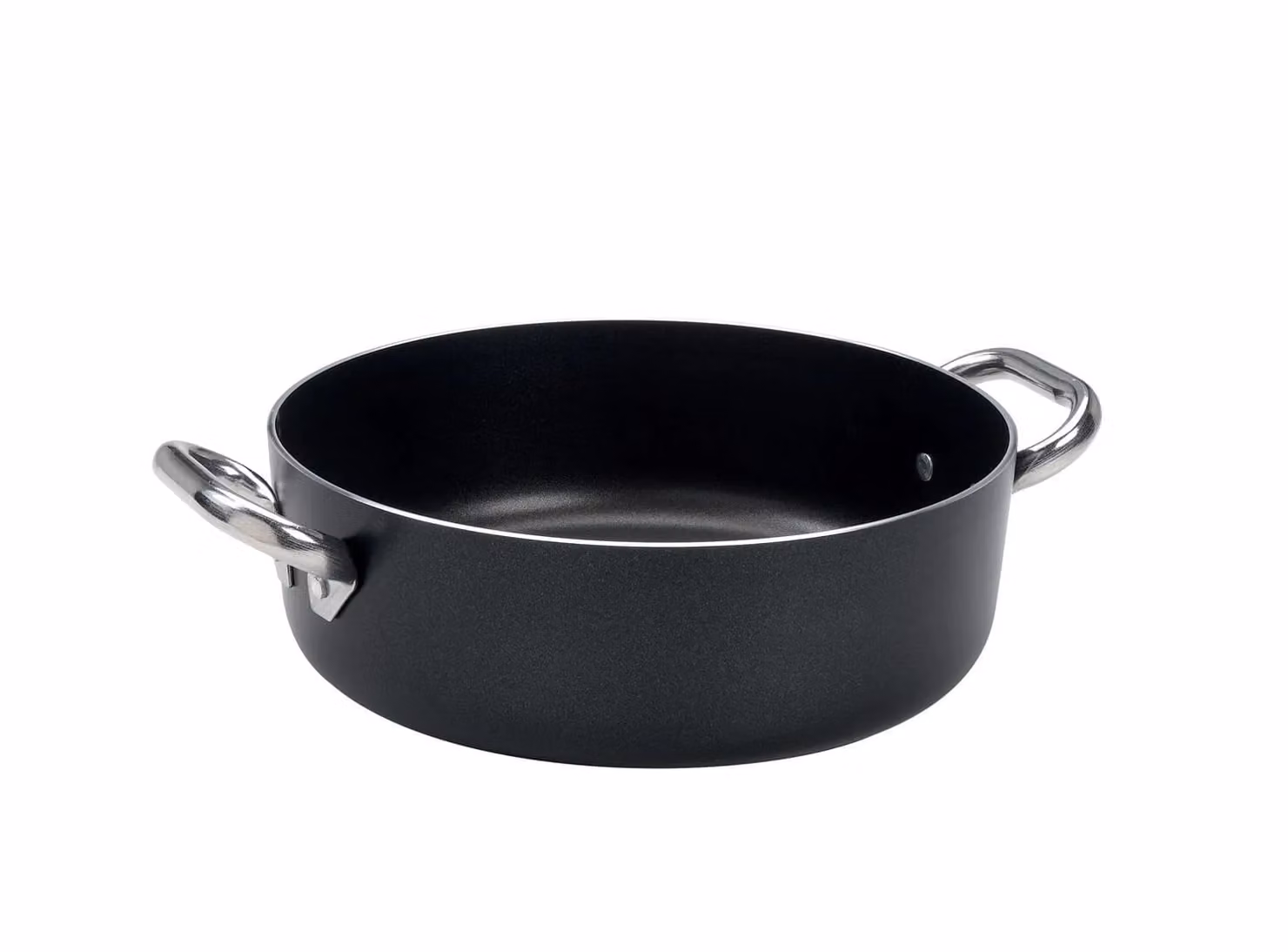 Casseruola Bassa AlBlack in alluminio antiaderente 3mm con due maniglie, diam. 36cm
