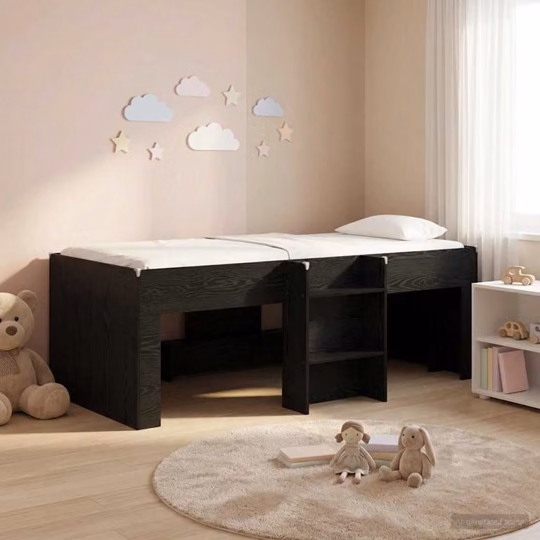 Letto alto per bambini vidaXL in legno nero L 200 x L 80 x H 120 cm