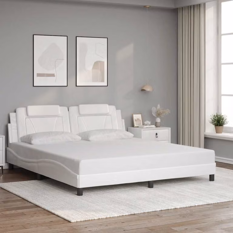 Giroletto Viana vidaXL in similpelle bianco per adulti L/P: 180 x 200 cm