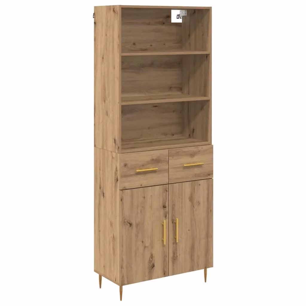 Credenza moderna vidaXL in rovere marrone con finitura lucida L: 69,5 cm, P: 34 cm, H: 180 cm – 2